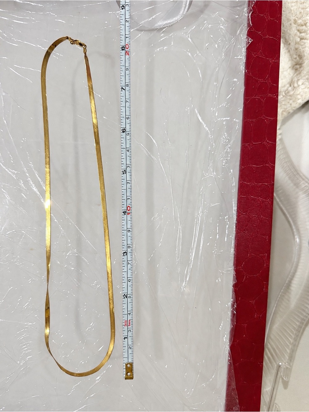 14k Yellow Gold Herringbone Chain Necklace Vintage